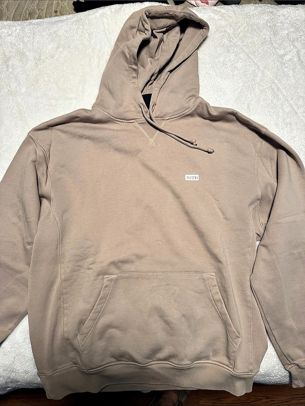 Kith Classic Logo Hoodie Sand Pullover in Brown